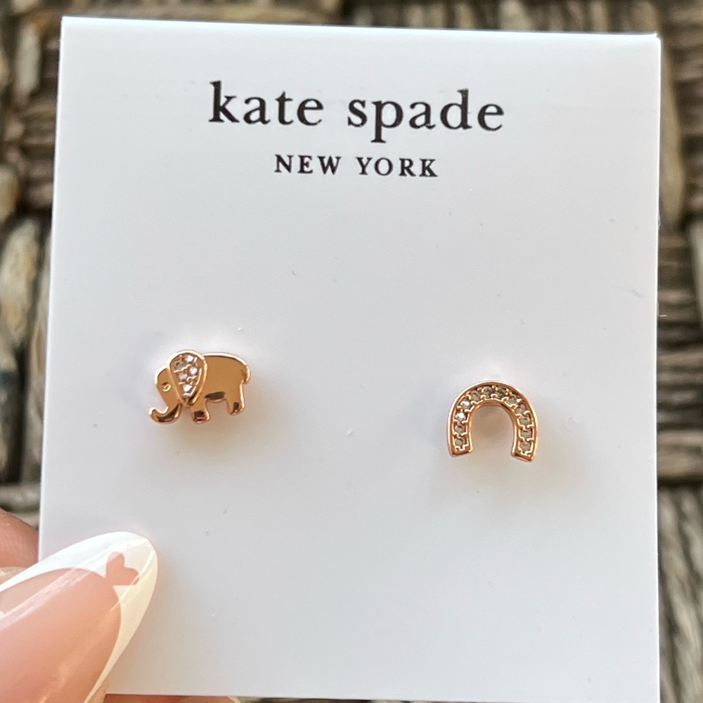 Kate Spade Good Luck Rose Gold Stud Earrings